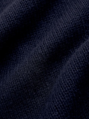 Navy Blue Premium Seam Detail Fine Knitted Jumper - Image 7 of 8