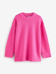 Blush Pink Premium Seam Detail Fine Knitted Jumper - Image 7 of 9