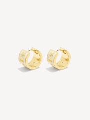 COACH Gold Tone Signature Huggie Earrings - Image 1 of 3