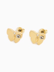 COACH Gold Tone Signature Butterfly Stud Earrings - Image 1 of 3