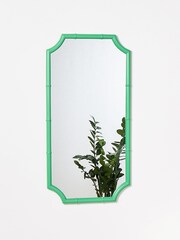 Oliver Bonas Sage Green Bambou Mahogany Wooden Wall Mirror - Image 1 of 3