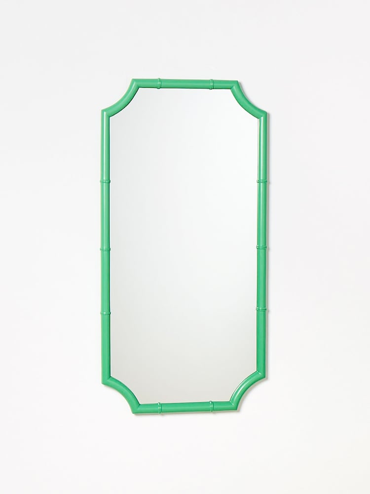 Oliver Bonas Sage Green Bambou Mahogany Wooden Wall Mirror - Image 2 of 3 Oliver Bonas Sage Green Bambou Mahogany Wooden Wall Mirror - Image 2 of 3