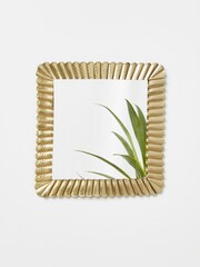 Oliver Bonas Gold Metal Cordelia Scalloped Wall Mirror - Image 1 of 3