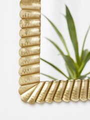 Oliver Bonas Gold Metal Cordelia Scalloped Wall Mirror - Image 2 of 3