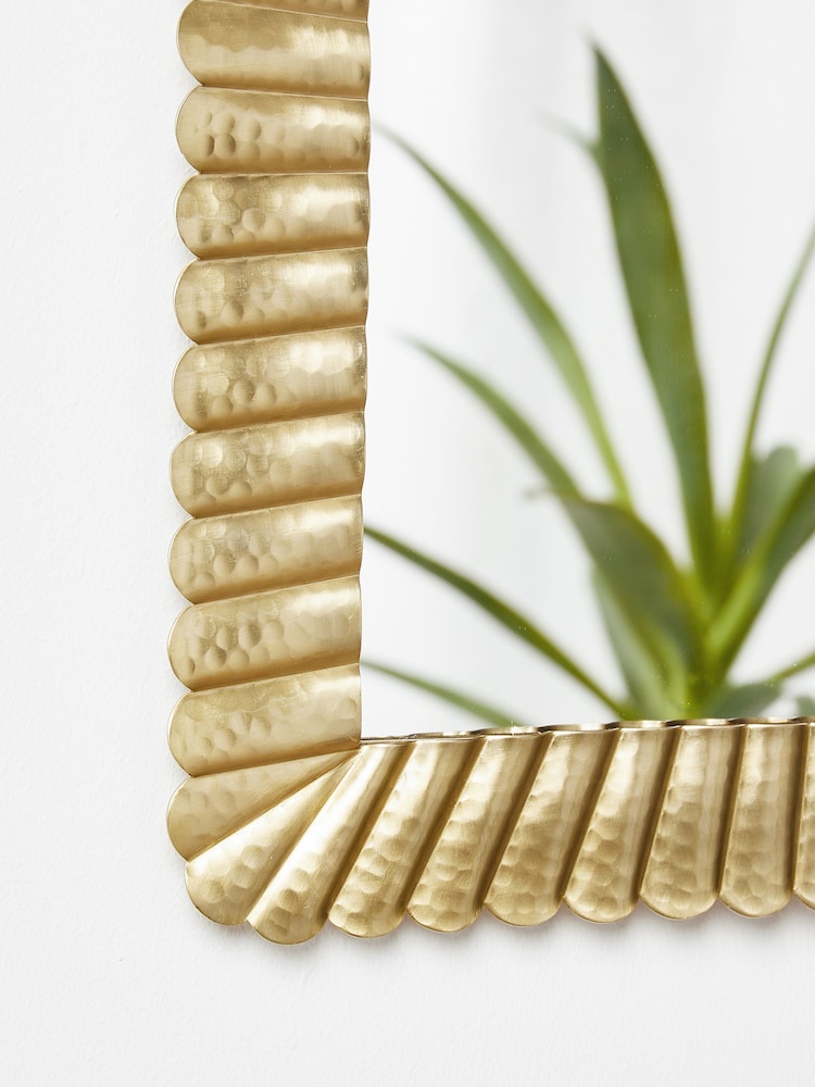 Oliver Bonas Gold Metal Cordelia Scalloped Wall Mirror - Image 2 of 3 Oliver Bonas Gold Metal Cordelia Scalloped Wall Mirror - Image 2 of 3