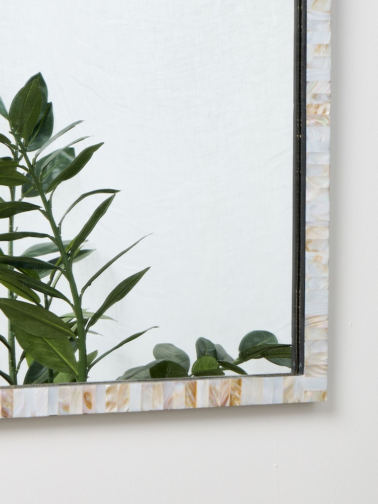 Oliver Bonas Natural Mila Mother of Pearl Mantle Mirror - Image 4 of 4