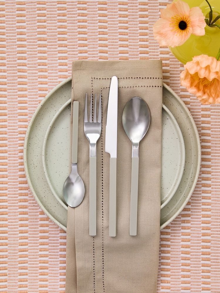 16 Piece Natural Hayden Stainless Steel Cutlery Set - Image 1 of 3