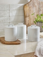 Set of 3 White Ashford Storage Jars - Image 1 of 5
