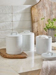 Set of 3 White Ashford Storage Jars - Image 2 of 5