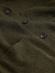 Olivno zelena - Sproščeno prileganje Oversized Longline Button Knitted pletena pletena jopa - Slika 8 iz 8