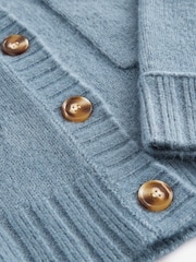 Blue Chambray Soft Touch Button Up Pocket Knitted Cardigan - Image 6 of 7