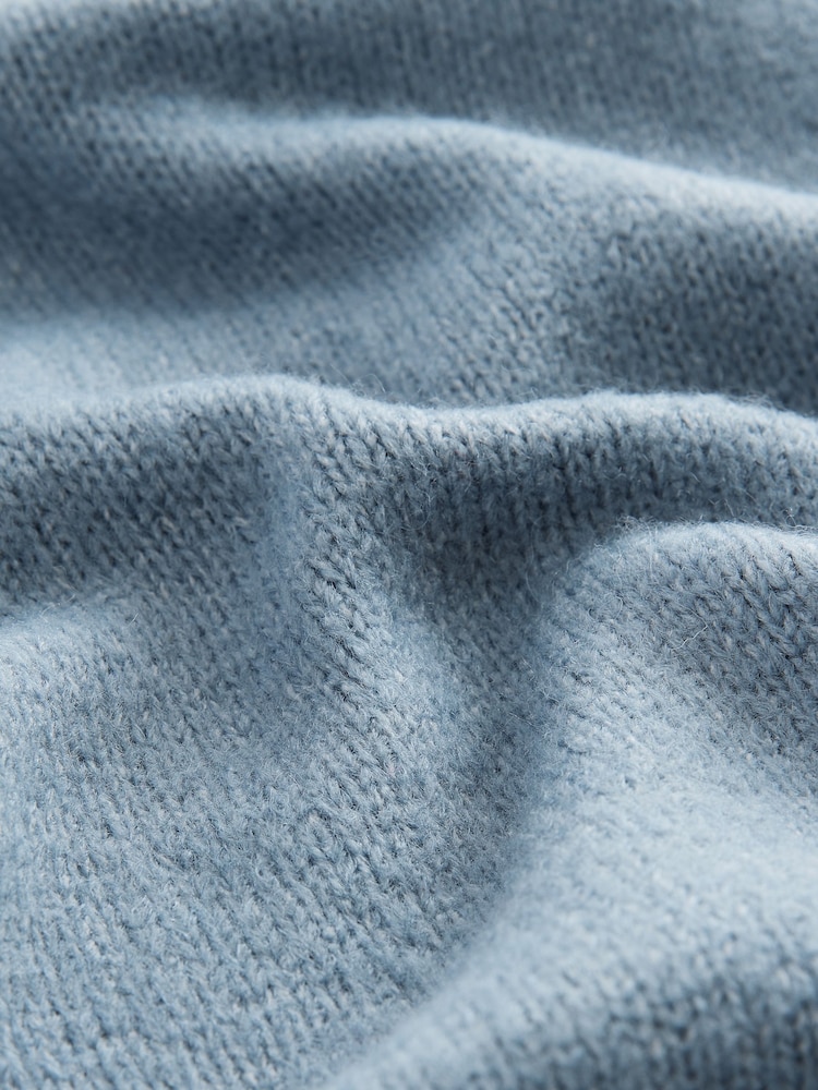Blue Chambray Soft Touch Button Up Pocket Knitted Cardigan - Image 7 of 7
