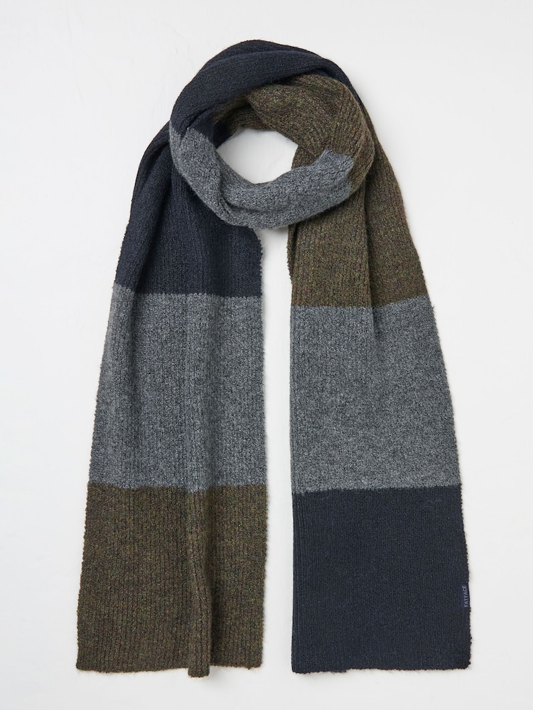 FatFace Navy Leo Colourblock Scarf - Image 1 of 4