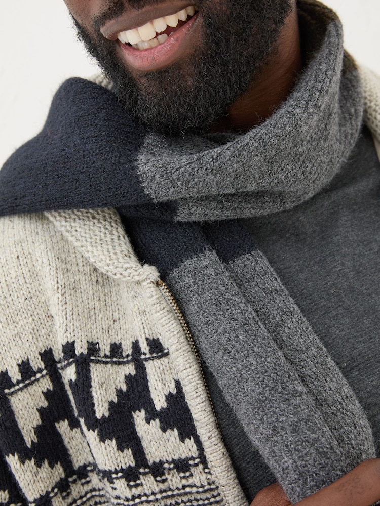 FatFace Navy Leo Colourblock Scarf - Image 4 of 4