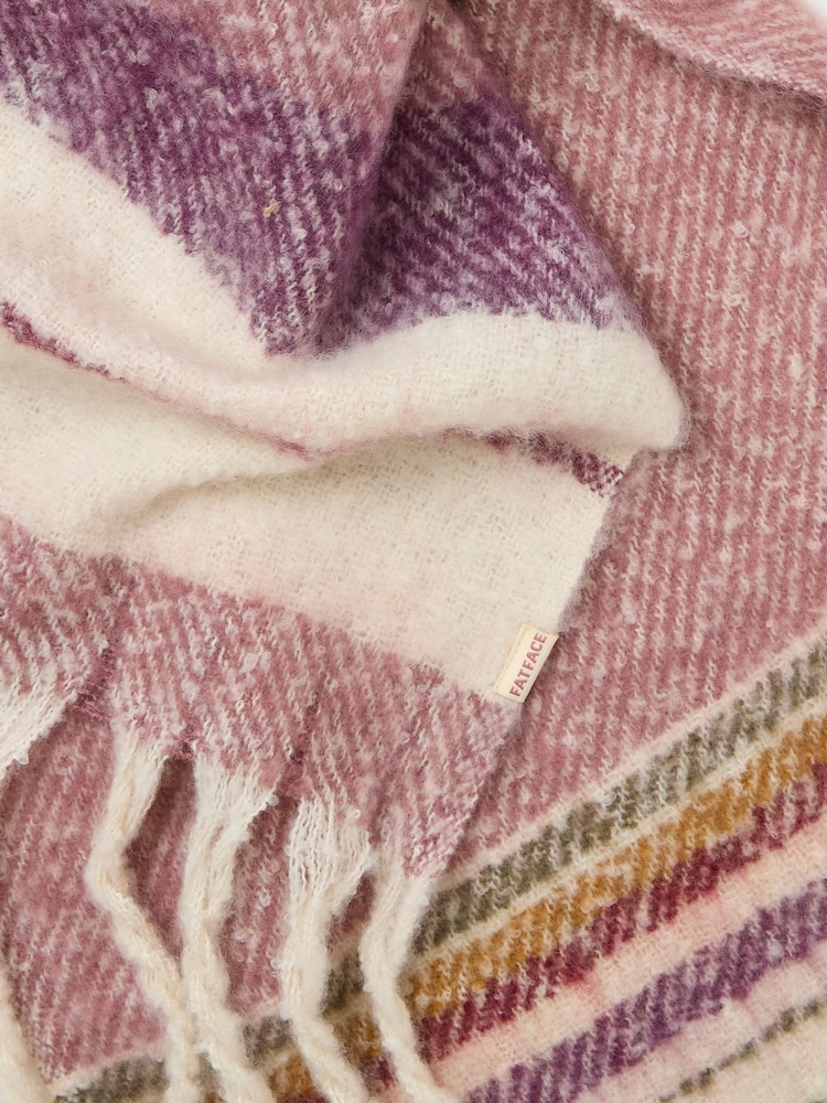FatFace Multi Stripe Boucle Scarf - Image 2 of 2