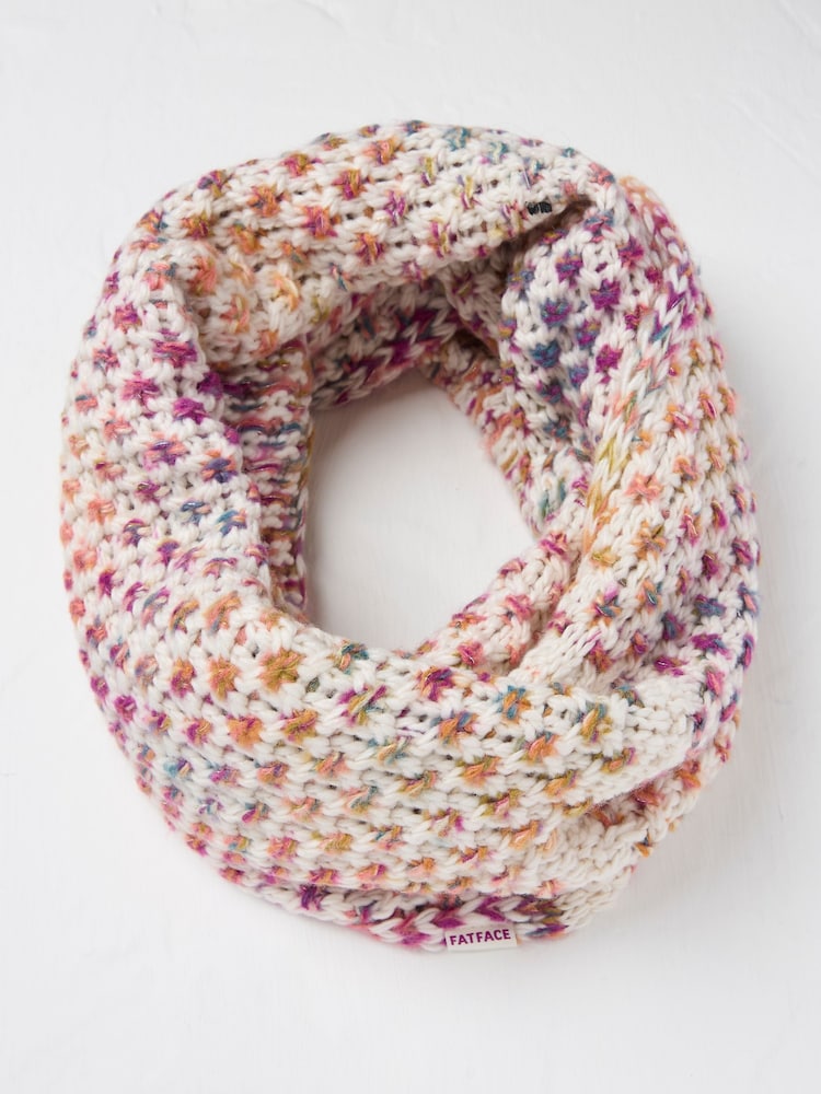 FatFace Ivory Spacedye Knit Snood - Image 1 of 2 FatFace Ivory Spacedye Knit Snood - Image 1 of 2