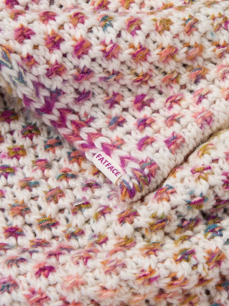 FatFace Ivory Spacedye Knit Snood - Image 2 of 2 FatFace Ivory Spacedye Knit Snood - Image 2 of 2
