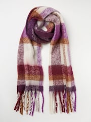 FatFace Purple Eva Check Scarf - Image 1 of 4