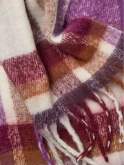 FatFace Purple Eva Check Scarf - Image 2 of 4
