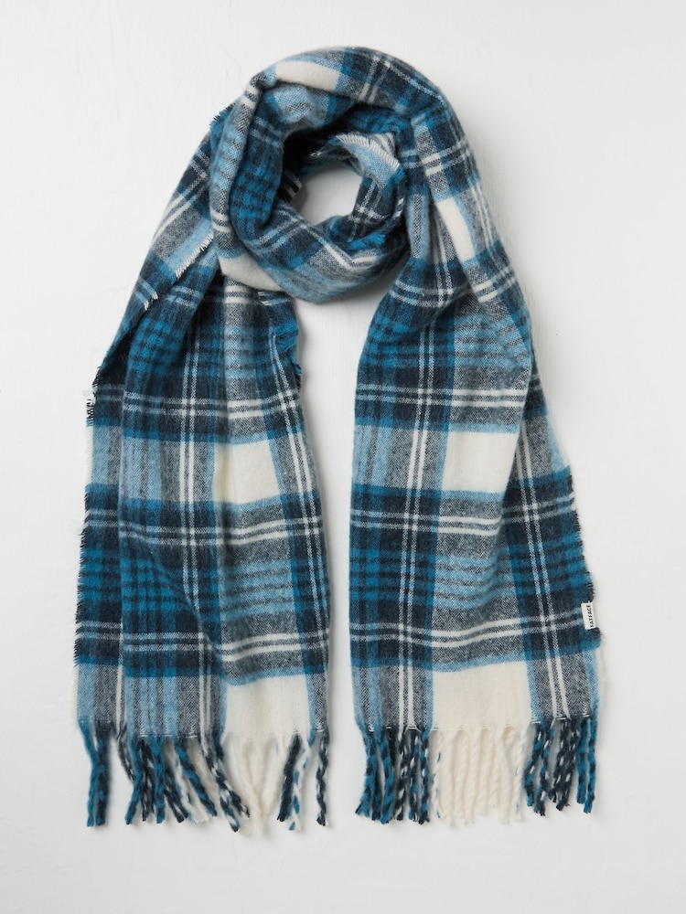 FatFace Blue Betty Check Scarf - Image 1 of 2
