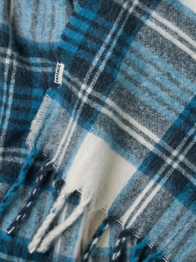 FatFace Blue Betty Check Scarf - Image 2 of 2