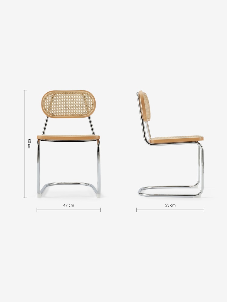 MADE.COM Set of 2 Chrome Effect Leora Dining Chairs - Image 3 of 3