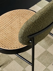 MADE.COM Set of 2 Dark Green Boucle Rumana Dining Chairs - Image 4 of 6