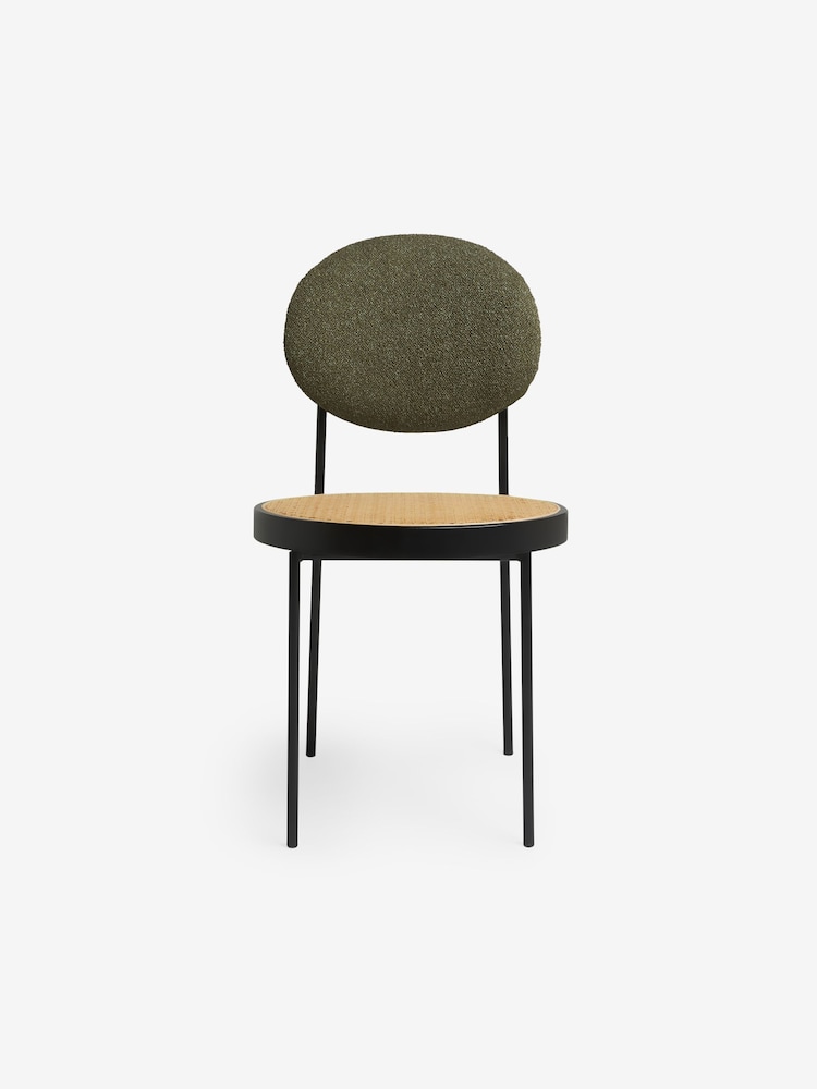 MADE.COM Set of 2 Dark Green Boucle Rumana Dining Chairs - Image 6 of 6