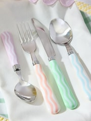 16 Piece Multi Pastel Wiggle Cutlery Set - Image 2 of 5