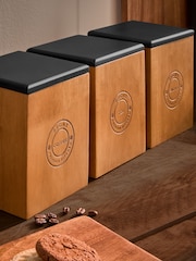 Wood/Black Bronx Set of 3 Storage Jar - Image 3 of 4