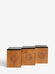 Wood/Black Bronx Set of 3 Storage Jar - Image 4 of 4