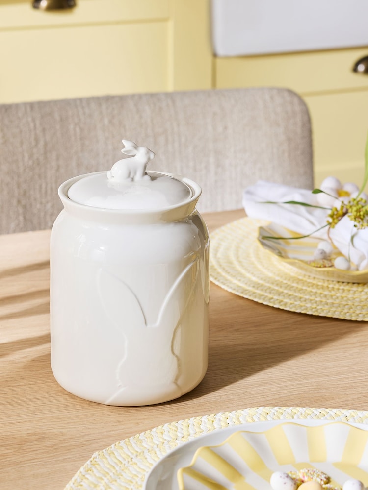White Bunny Biscuit Jar - Image 1 of 4