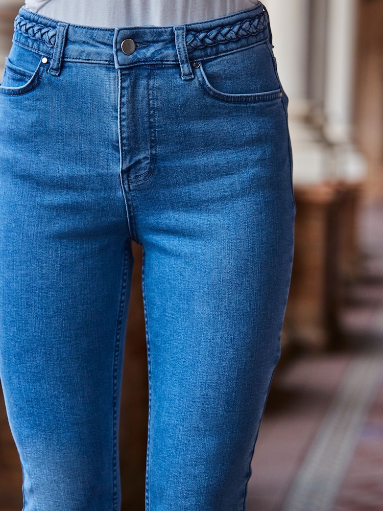 Sosandar Blue Braid Detail Skinny Jeans - Image 5 of 5