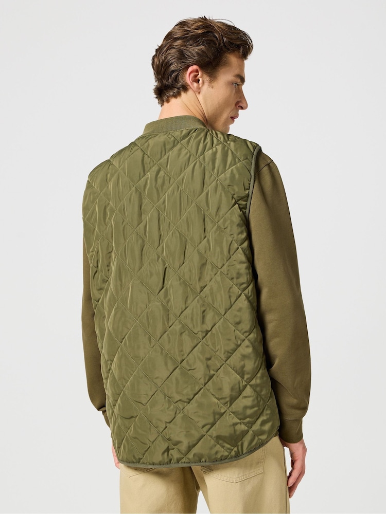 Зеленый - Wrangler Elavated Quilted Vest Gilet - Изображение 2 из 6
