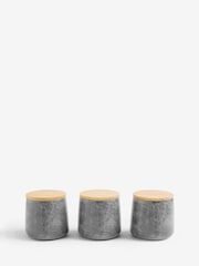 Set of 3 Grey Marble Effect Storage Jars - Image 4 of 5
