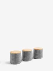 Set of 3 Grey Marble Effect Storage Jars - Image 5 of 5