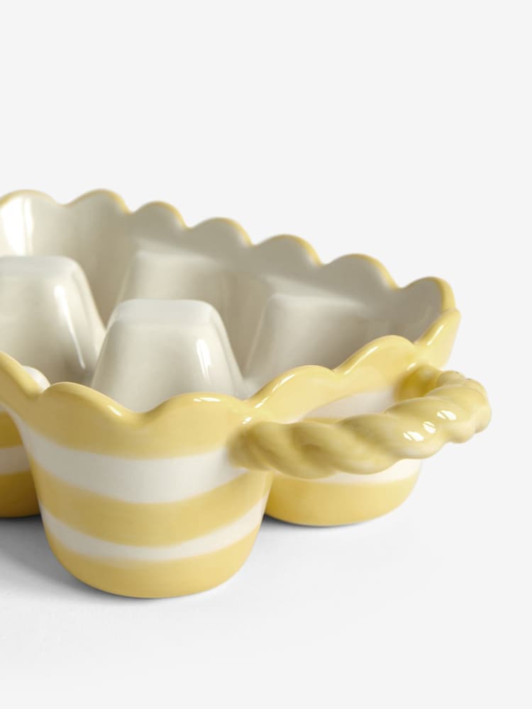 Yellow/White Stripe Egg Holder - Image 6 of 6