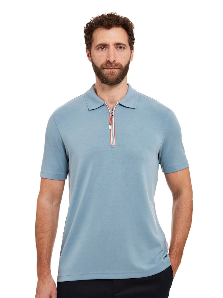 Sealskinz Blue Shipdham Polynosic Zip Polo Shirt - Image 1 of 6