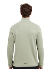 Sealskinz Green Forncett Long Sleeve Quarter Zip Waffle Polo Shirt - Image 3 of 5