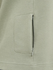 Sealskinz Green Forncett Long Sleeve Quarter Zip Waffle Polo Shirt - Image 4 of 5