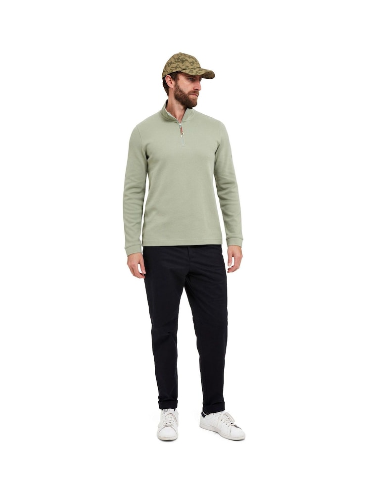 Sealskinz Green Forncett Long Sleeve Quarter Zip Waffle Polo Shirt - Image 5 of 5 Sealskinz Green Forncett Long Sleeve Quarter Zip Waffle Polo Shirt - Image 5 of 5
