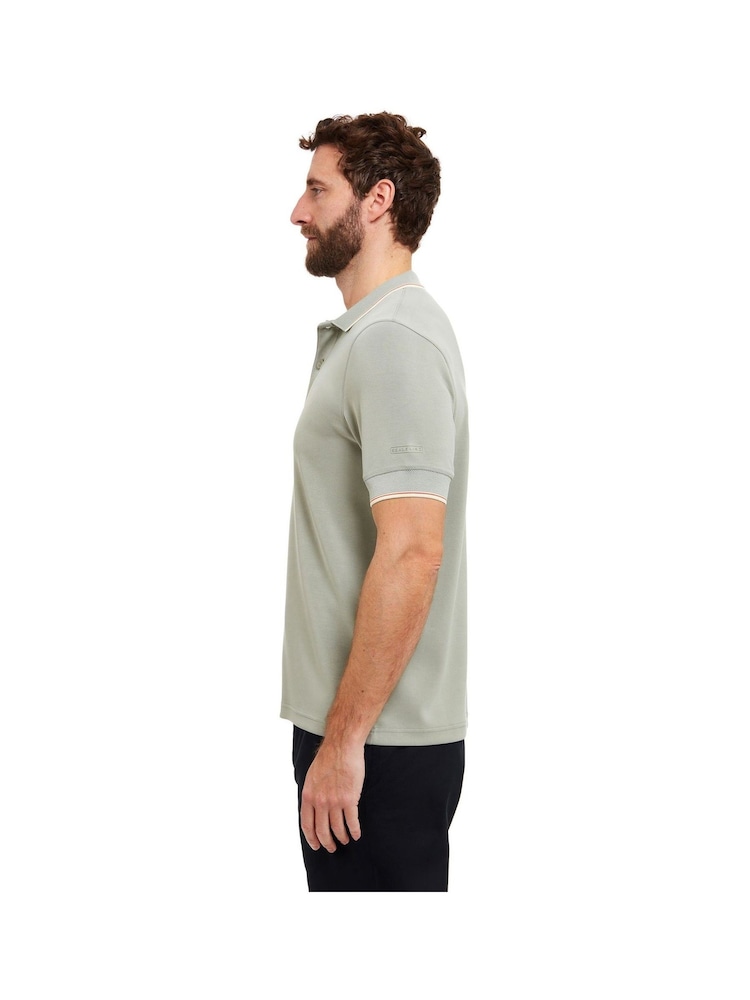 Sealskinz Green Stalham Polynosic Tipped Collar Polo Shirt - Image 2 of 6