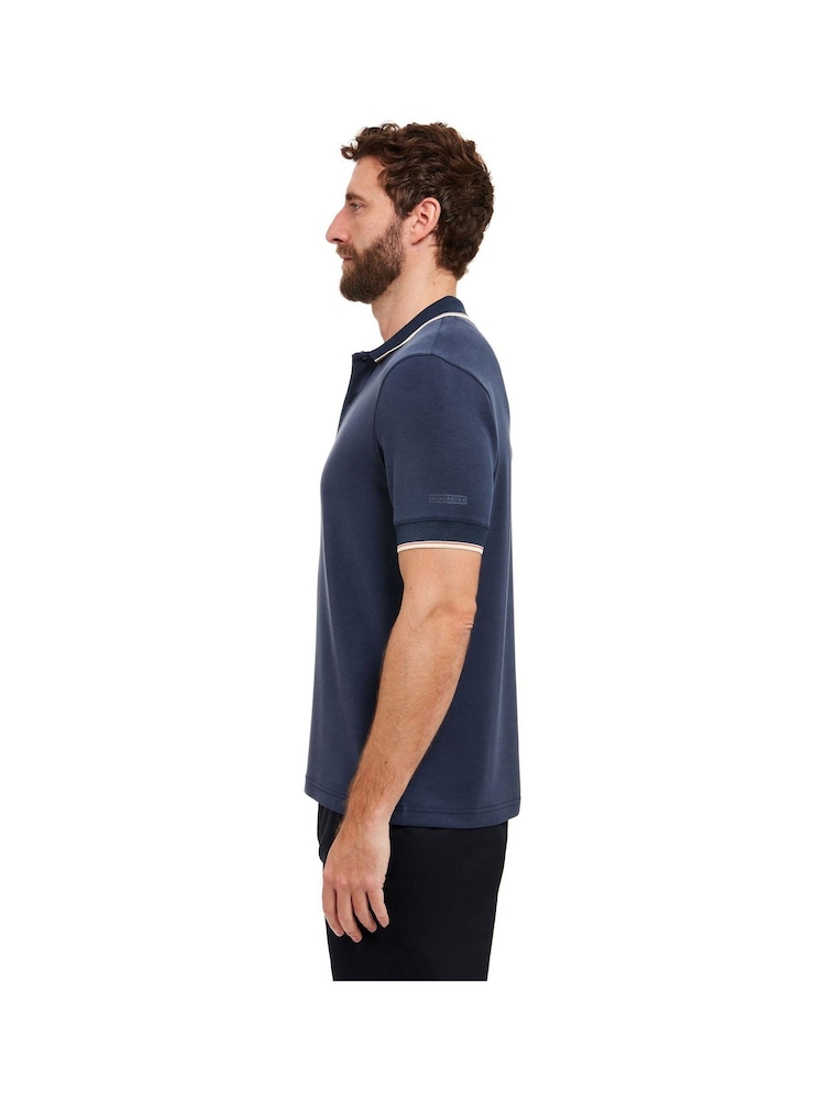 Sealskinz Blue Stalham Polynosic Tipped Collar Polo Shirt - Image 2 of 6
