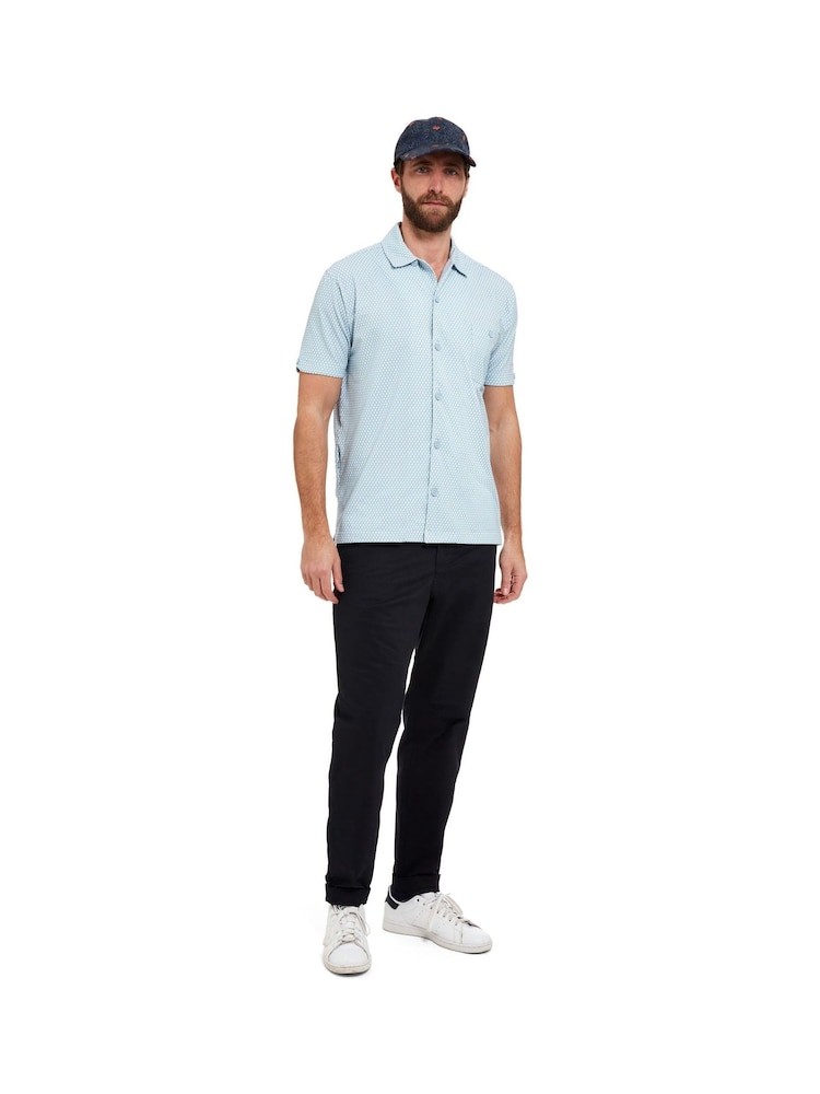 Sealskinz Blue Walsoken Short Sleeve UV Protection Rain Drop Print Shirt - Image 5 of 6