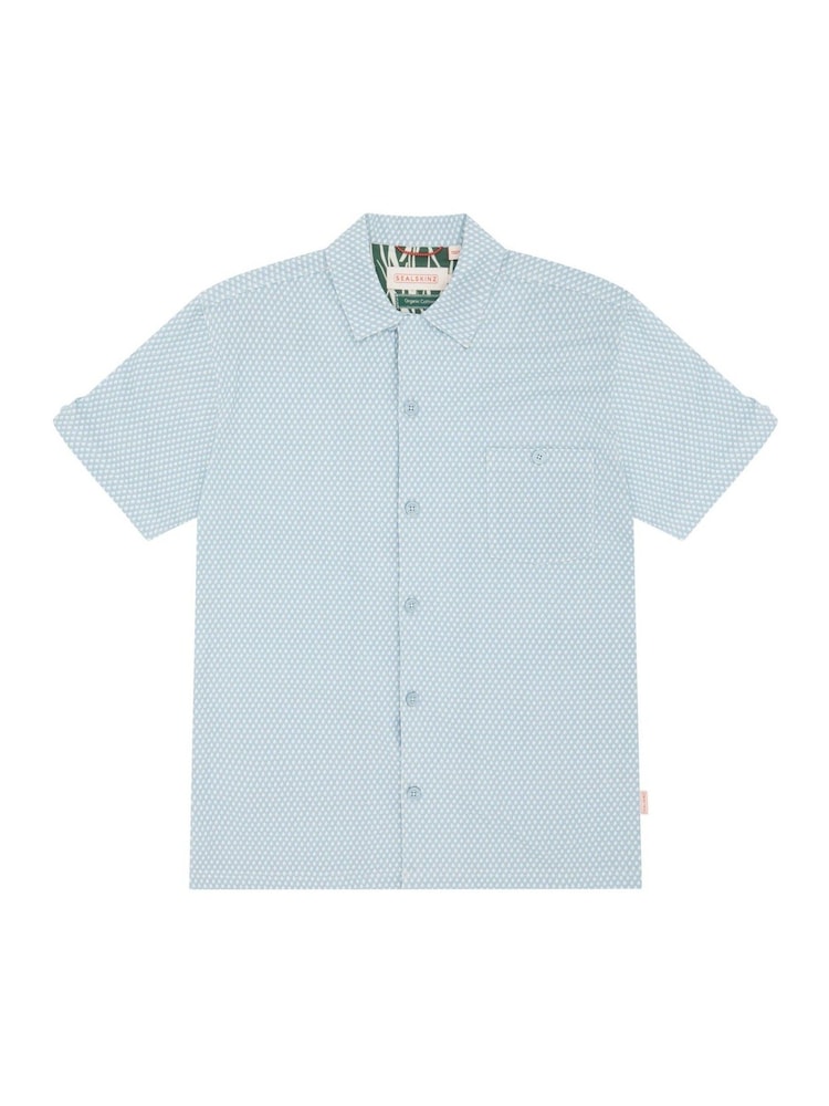 Sealskinz Blue Walsoken Short Sleeve UV Protection Rain Drop Print Shirt - Image 6 of 6