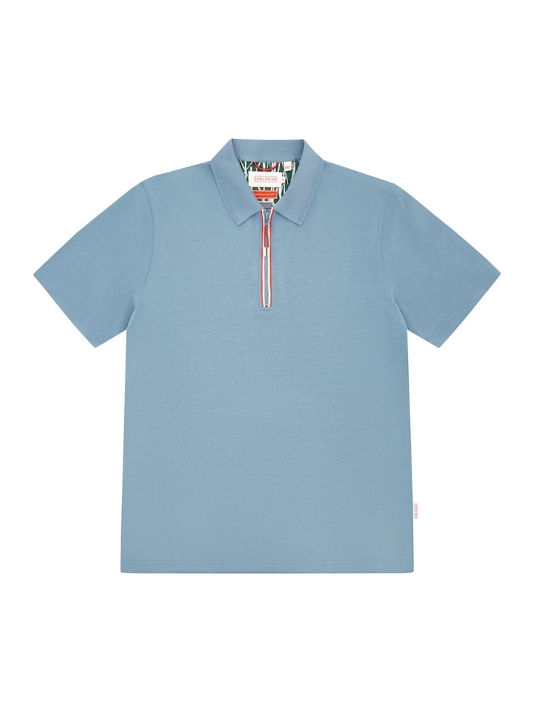 Sealskinz Blue Shipdham Polynosic Zip Polo Shirt - Image 6 of 6