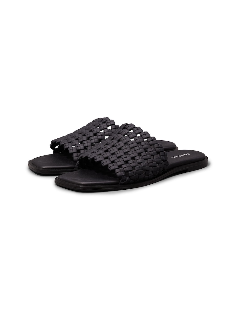 Calvin Klein Black Flat Slides - Image 1 of 5