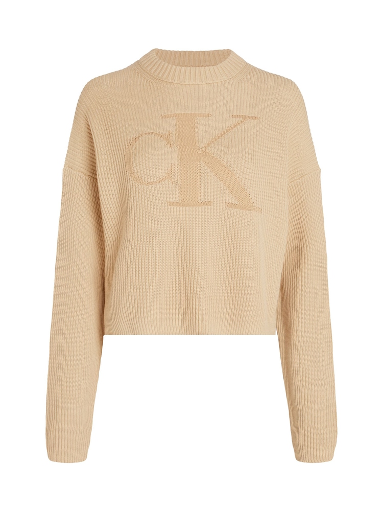 Calvin Klein Jeans Green Logo Intarsia Regular Fit Sweater - Image 5 of 5