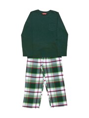 Minijammies Unisex Green Check Bottoms and Long Sleerve Slouch Top Pyjama Set - Image 4 of 4