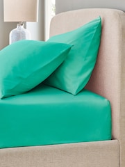 Green Pure 144 Thread Extra Deep Fitted Count 100% Cotton Sheet - Image 1 of 3